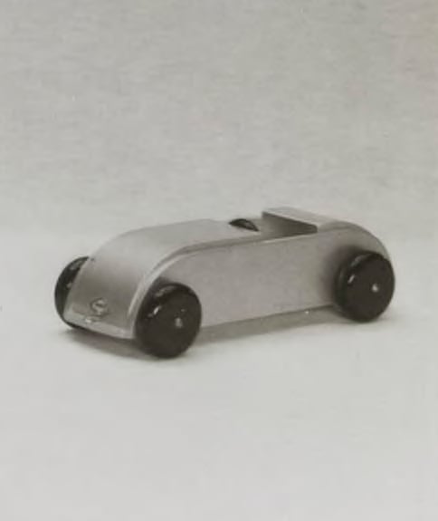 Aluminiumkleurige race-auto van Naber speelgoed